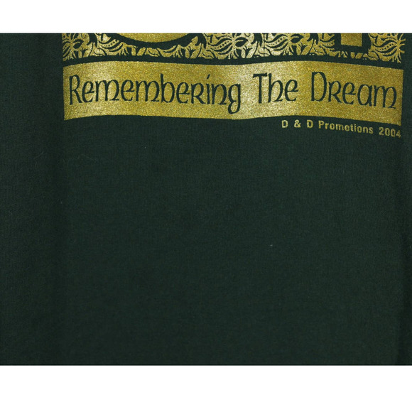 Vintage Y2K Jerzees 2004 Dr. Martin Luther King Jr. Green and Gold T-Shirt - Picture 6 of 8